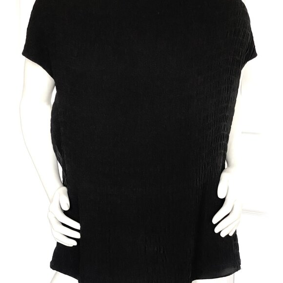 ESCADA BLACK SILK COWL NECK CAP SLEEVE TOP BLOUSE SIZE: 42 / L OR XL - Picture 1 of 8